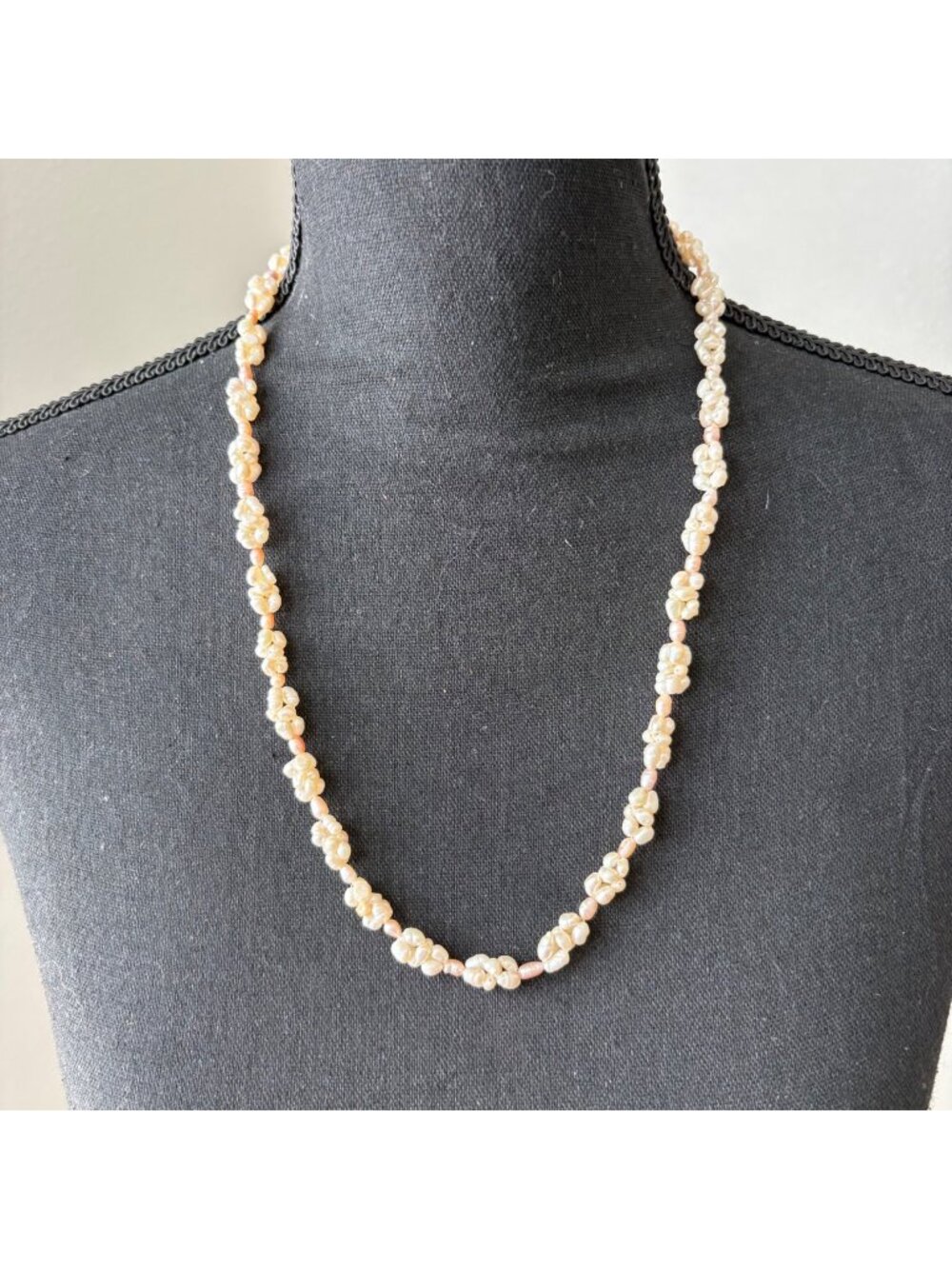 Vintage Freshwater Baroque Pearl Necklace Unbranded Cluster Rope 10 inches